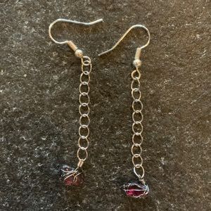Garnet dangle earrings